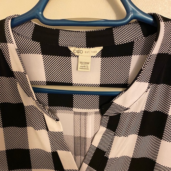 Cato Black and White Plaid Shirt - Picture 2 of 7
